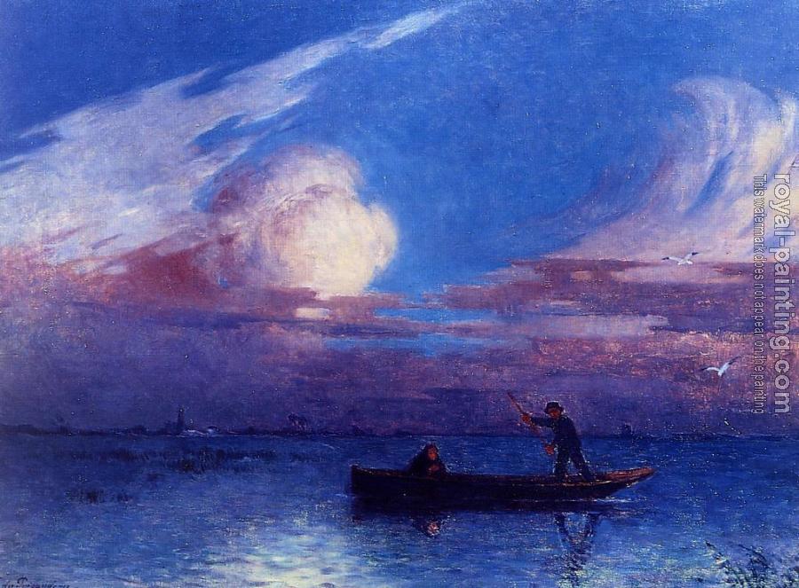 Ferdinand Loyen Du Puigaudeau : Nighttime Boat Ride at Briere
